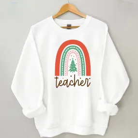 Boho Rainbow Teacher Christmas Sweatshirt