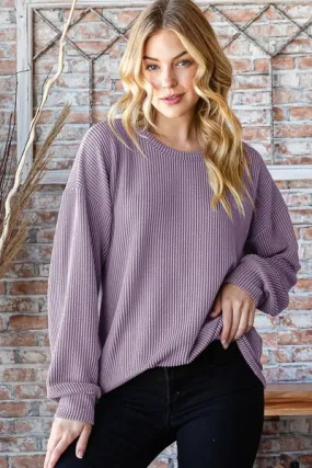 Full Size Round Neck Dropped Shoulder Blouse