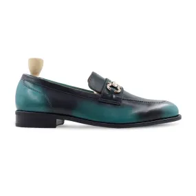 Hideki - Men's Smalt Blue Calf Leather Loafer