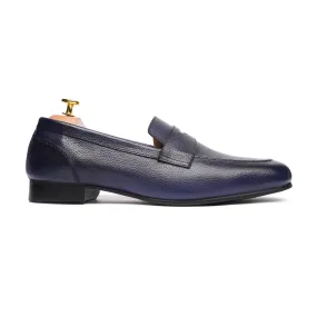 Latina - Men's Blue Pebble Grain Leather Loafer