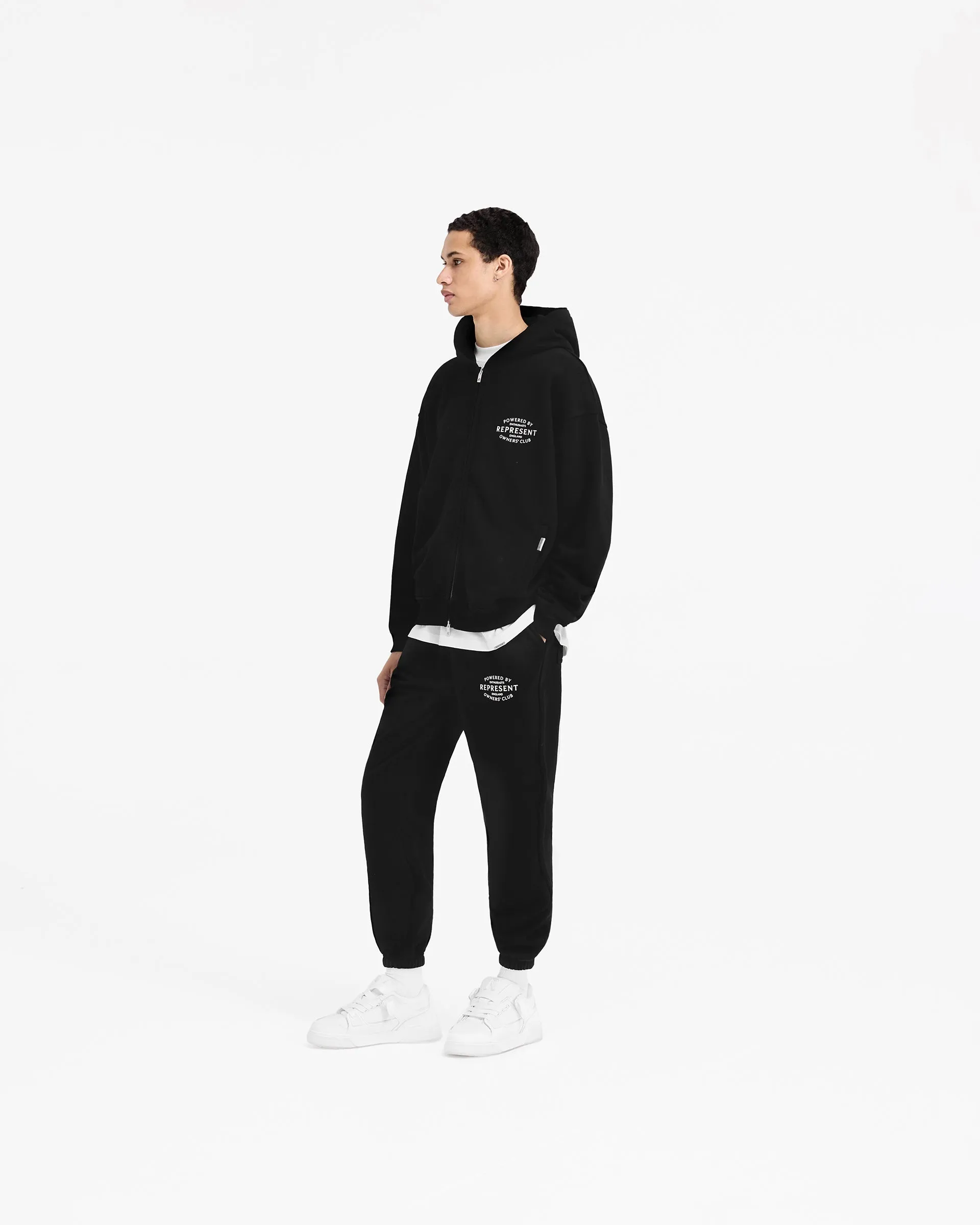 Represent Owners Club Stamp Zip Up Hoodie - Jet Black